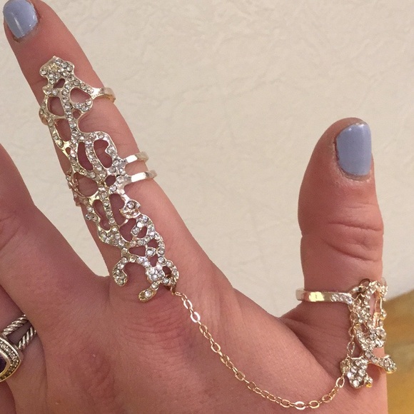 Two Finger Chain Ring - Picture 1 of 5